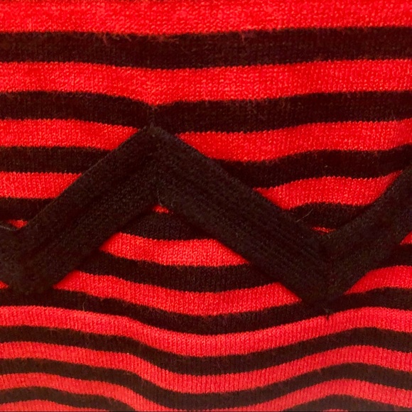 Milly Red Striped Sweater Gold Button Detail - Picture 7 of 7